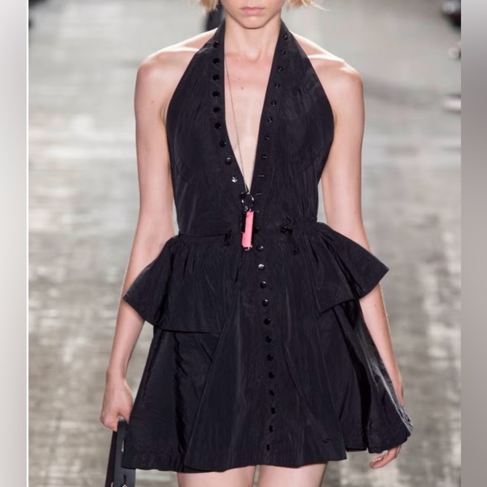 Alexander Wang Black Halter Mini Dress Spring 2017 Collection women’s Size 2